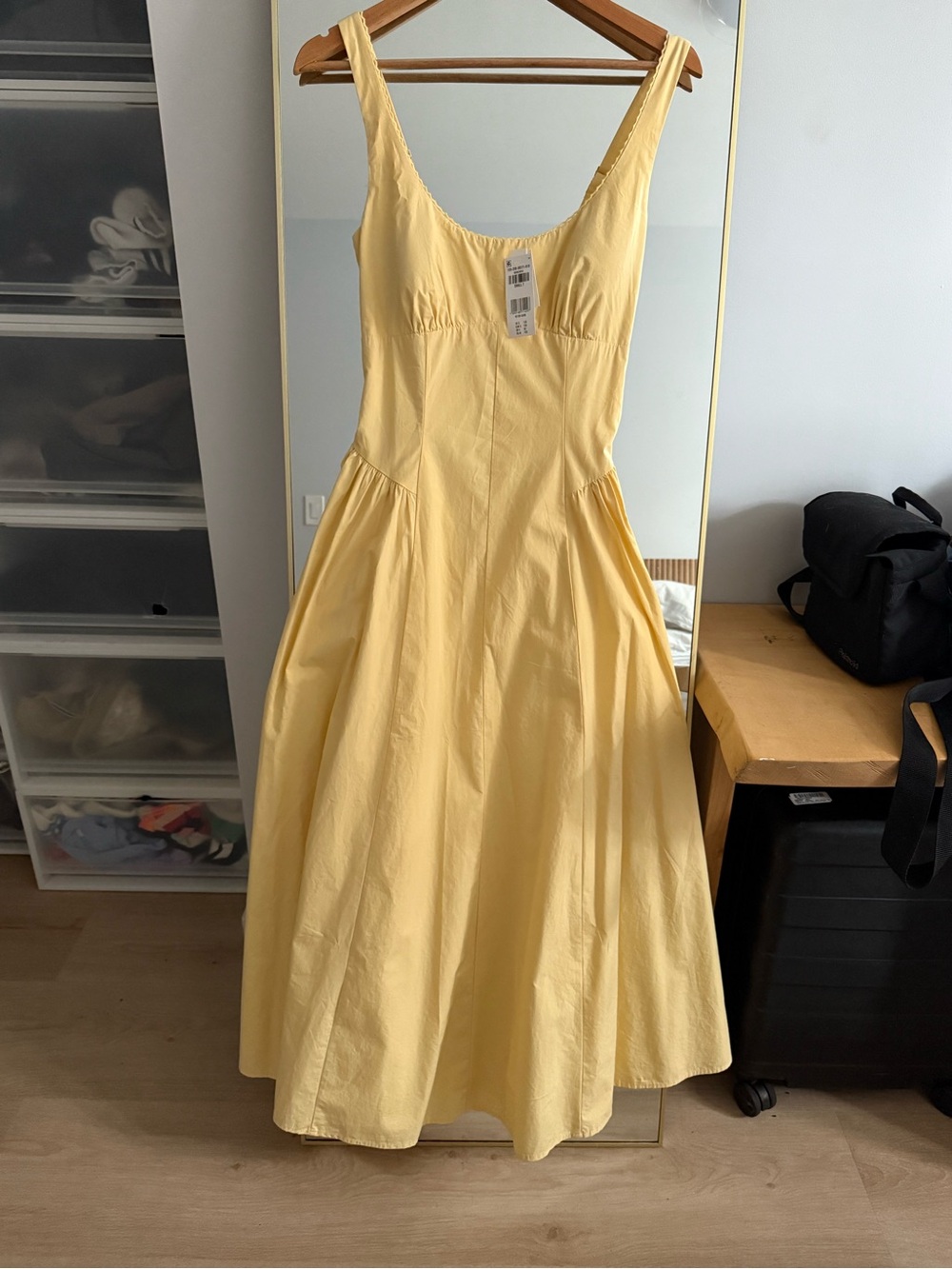 Abercrombie & Fitch Sunlit Yellow Sleeveless Midi Dress